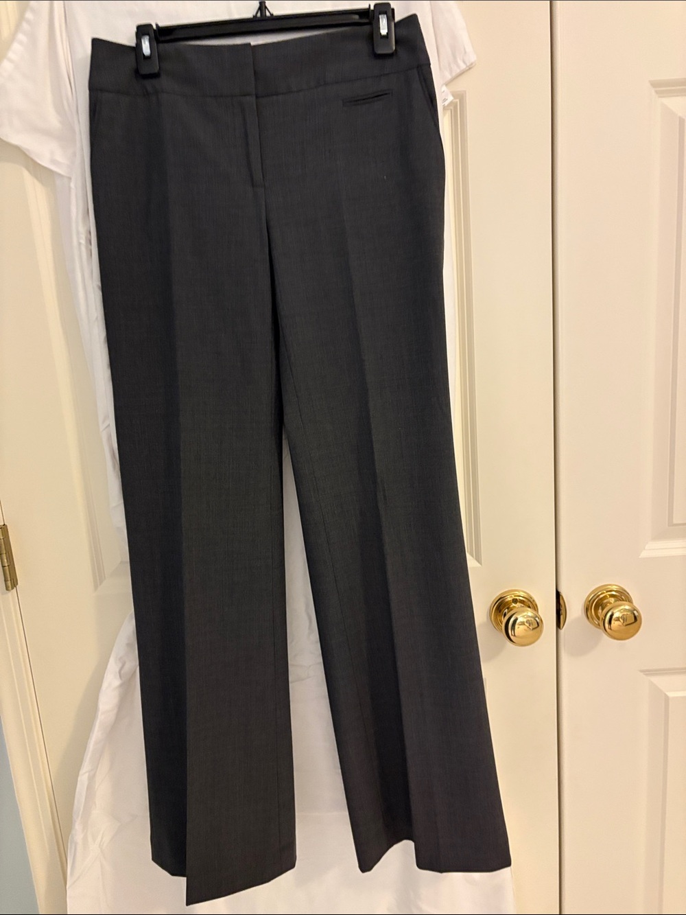 Ann Taylor Charcoal Gray Wide-Leg Dress Pants